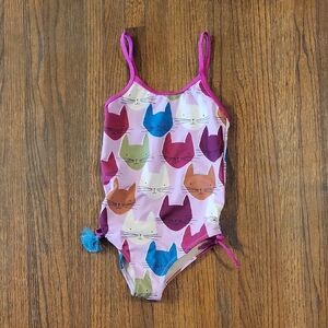 Pink Chicken One Piece Swimsuit in Pink and Purple